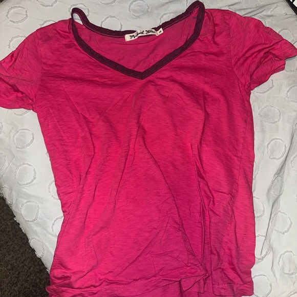 Michael Stars Pink V-Neck Women's Top OS - Picture 1 of 2